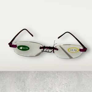 ICU Studio Rimless Glasses with Purple Temples reading glasses 1.75